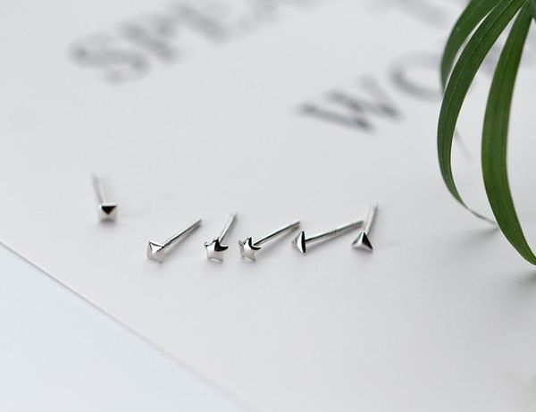 

stud 925 sterling silver tiny triangle star ear post earrings a1158, Golden;silver