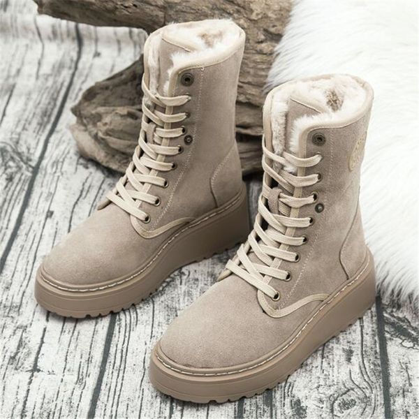 

winter leather short casual snow slope heel warm plush martin cotton shoes platform women's boots y484, Red;white
