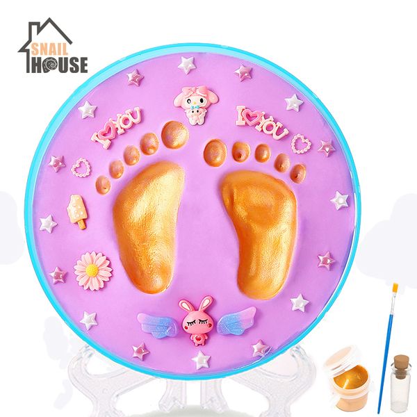 

snailhouse baby hand & foot print imprint kit children hand footprints mud diy baby newborn hundred days gift year old souvenirs lj201105