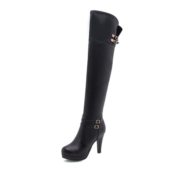 2021 schwarz High Heels Über Das Knie Stiefel Frauen Plattform Oberschenkel Hohe Stiefel Herbst Winter Lange Stiefel Schuhe Cuissardes Sexy weiß