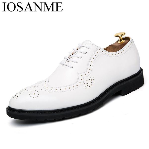 

formal italian leather men shoes male dress elegant footwear office work flats designer brogue oxford shoes for men, Black