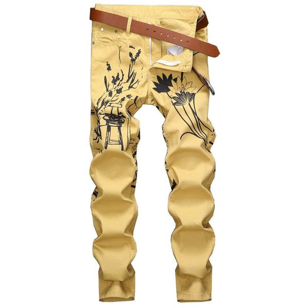 

pontalon homme jean homme new spijkerbroeken heren тонкий натяжные мужская одежда мода pantalones vaqueros печатные jeansy брюки, Blue