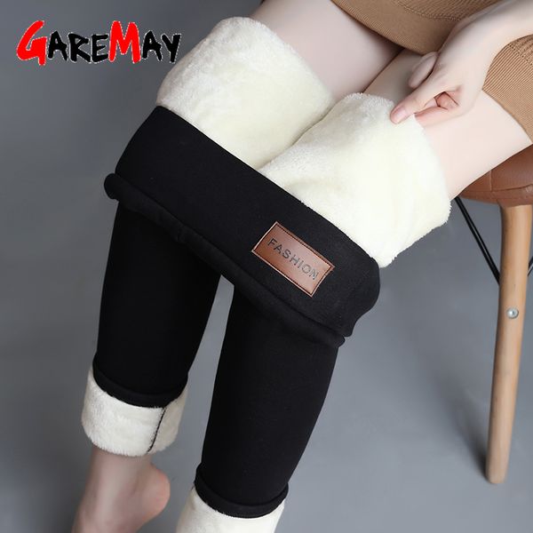 

new leggings autumn winter plus velvet leggings women thick fleece wool black thermal pants plus size women winter warm trousers 1017, Black;white