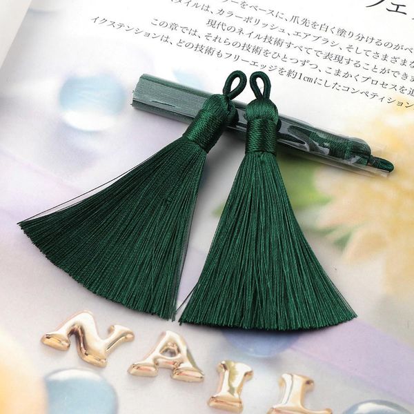 

8cm long colorful 5pcs satin silk tassel brush for earring charm pendant cottontassels diy jewelry making findings h qylide