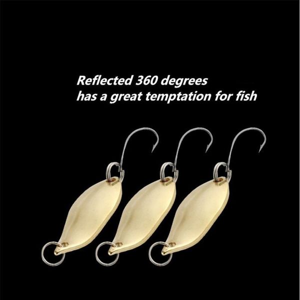 

10pcs/lot 2.5g 3.5g 5g metal gold sliver spoon mini fishing lure wobbler crankbait bass fishing hard bait with single ho bbyomr
