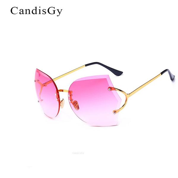 

sunglasses colorful optics rimless gradient classic eyeglasses metal women men vintage sun glasses retro oversized dropshing, White;black