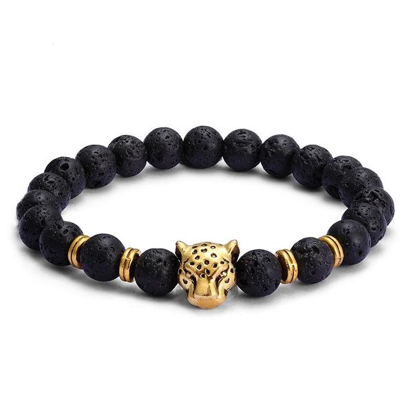 

fashion lava volcano black natural matte leopard lion head zircon bracelet men's bracelet natural stone beads yoga beaded bbyfsg alice