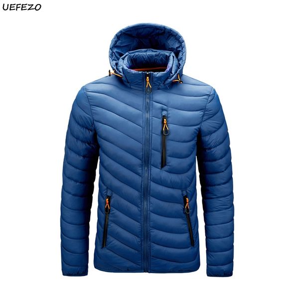 

uefezo men's cape men's winter hat parkas fan blower thick raincoat portable coat warm, Blue;black