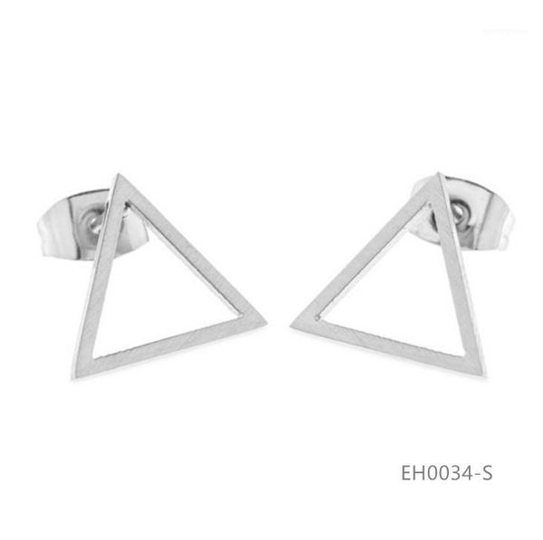 

geometry triangle hollow design earring studs elegant fashion women jewelry girl gifts nice eh00341, Golden;silver