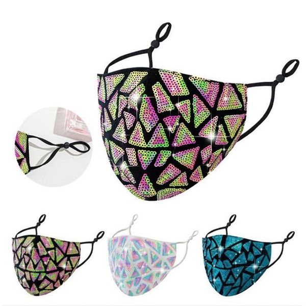 

face ll160 fashion sequins mask bling bling 3 face masks breathable colors adjustable mask dustproof masks reusable cdnxg