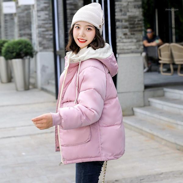 

women winter jacket women coat hooded thick warm short parkas outerwear white jacket plus size xxl female coat puffer1, Tan;black