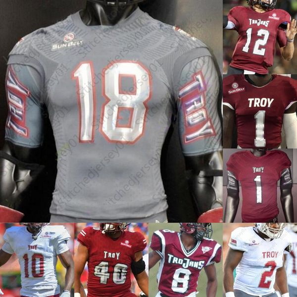 

troy trojans football jersey 94 demarcus ware 18 gunnar watson 23 kimani vidal 1 kaylon geiger 2 reggie todd ncaa college mens women youth, Black