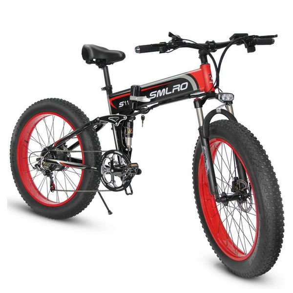 

48v 350w electric 4.0 fat tire 26 inch folding assist mountain bike full shock absorption, Silver;blue