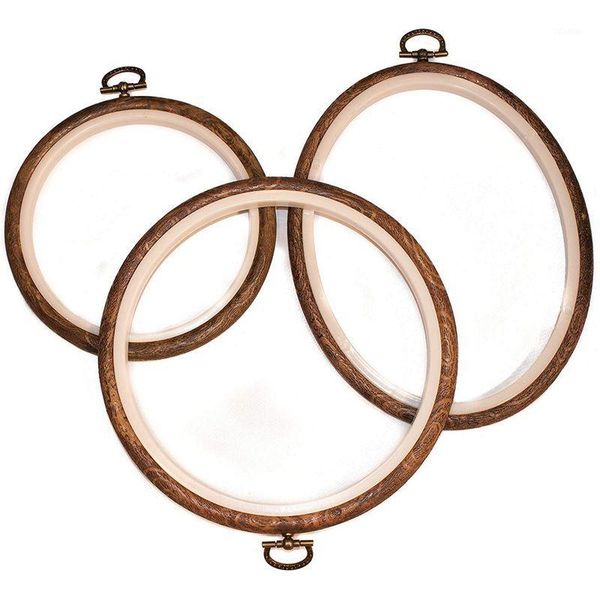 

sewing notions & tools embroidery hoops and cross stitch | imitated wood display frame - circle oval hand hoop kit art craft1, Black