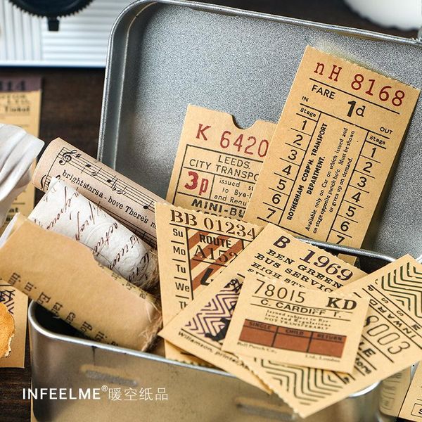 

3шт простота vintage travel билеты крафт бумага наклейка украшение diy ablum diary скрапбукинг этикетка наклейка симпатичные канцелярские bb