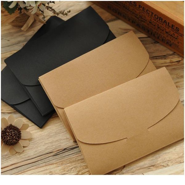 

10pcs 3 colors vintage blank kraft paper diy multifunction envelope postcard box package paper wedding in jllpuf