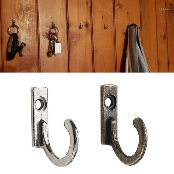 

10 pcs storage rack single prong hook bronze silver for coats hats cloth hanger towels keys mini size wall mounted retro cloth1