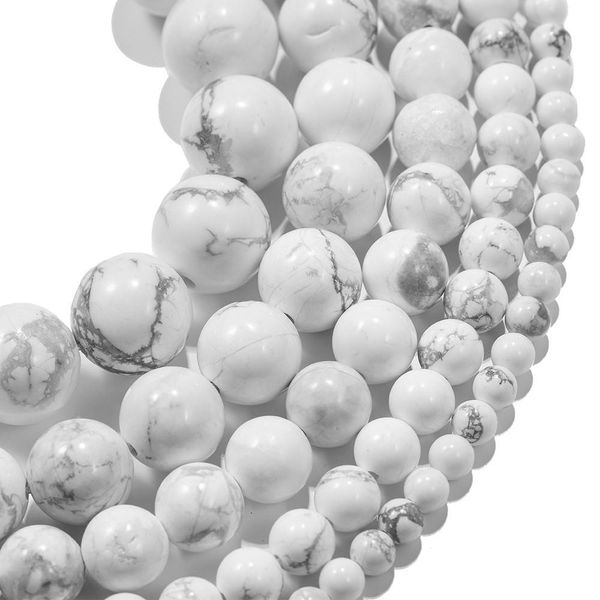 

1strand lot 4 6 8 10mm white howlite turquoises round loose spacer natural stone beads for diy bracelet jewelry makings supplies h jllpzi