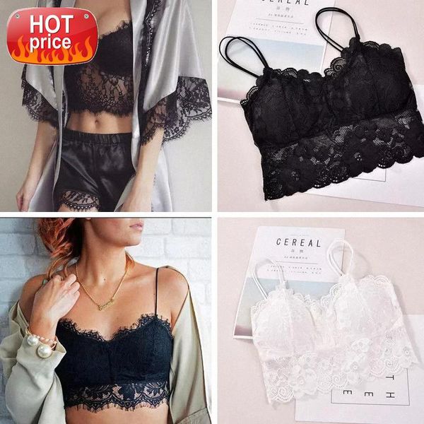 

fashion ladies sleeveless suspenders lace lace hollow bra tube summer girls underwear pajamas black white #wp23