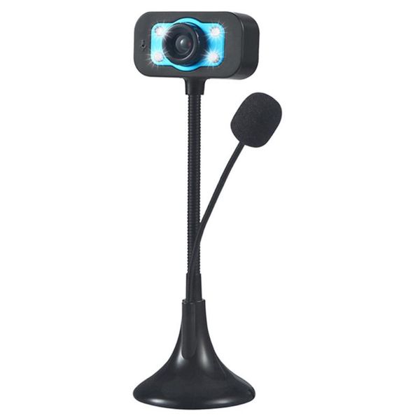 

webcams 30 degrees rotatable led 720p hd webcam usb camera deskcomputer pc video web with microphone night vision