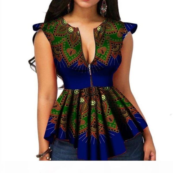 

summer vintage ethnic elegant red african fashion women blouses casual black slim print retro 2019 plus size chic ruffles, White