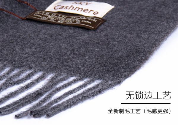 

winter soft warm cashmere scarf for women wool scarves khaki winter poncho black men's cashmere scarfs female shawl red pashmina 201006, Blue;gray