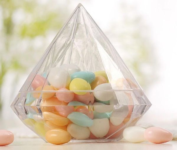 

gift wrap 24pcs plastic transparent clear diamond shaped case storage candy boxes container wedding party decoration christmas halloween1