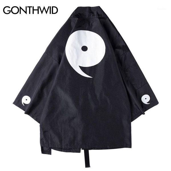 

men's jackets 2021 japanese kimono men streetwear japan style printed thin coat harajuku open stitch outwear jacket varsity jacket1, Black;brown
