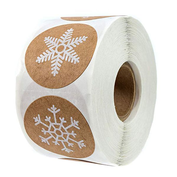 

newround christmas stickers 6 designs labels kraft snowflakes thanksgiving sticker envelope printing label statio