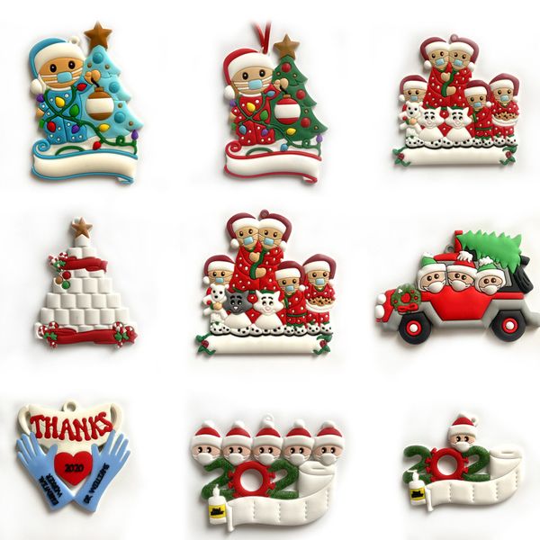 

tree snowman christmas 2020 pendant family decorations pvc mask diy name blessing decoration for home party new year navidad