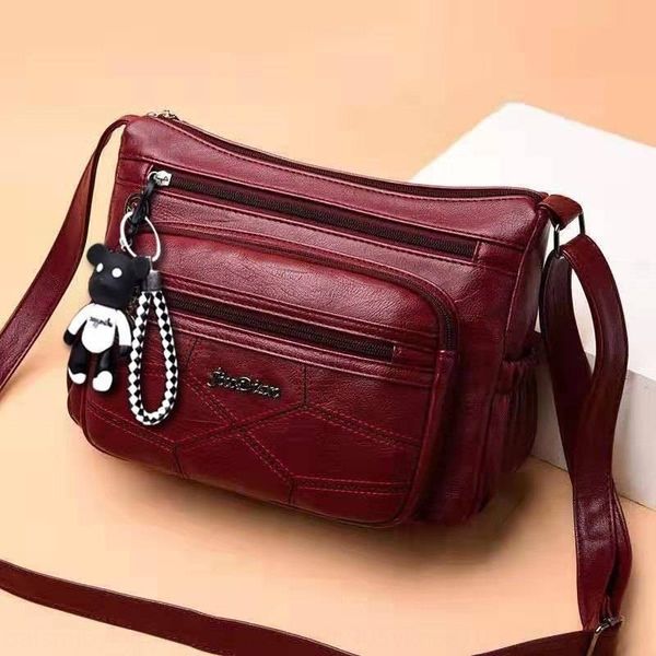 

2020 new middle-aged women's multi-functional fashion versatile messenger bag women's temperament pu one middle-aged mother women