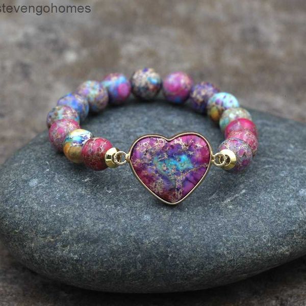 

shaped pendant 10mm blue bead female love yoga elastic bracelet jewelry, Silver