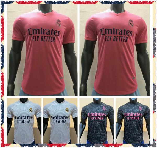 

player version real madrid 2020 #7 hazard #9 benzema home soccer jerseys 20/21 men player version football shirts sports uniforms on sale, Black;yellow