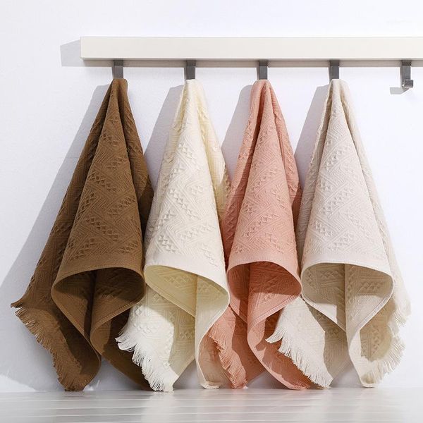 

towel plaid cotton with tassel toalla 2pcs face washcloth hand 1pc bath camping shower towels bathroom 3pieces set1