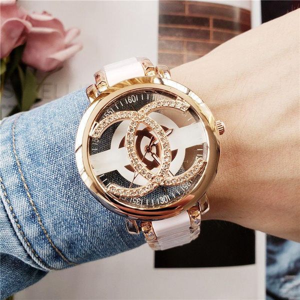 

2020 elegant designer new luxury crystal diamond watch 40mm temperament ladies rose gold life waterproof watch ceramic gift, Slivery;brown