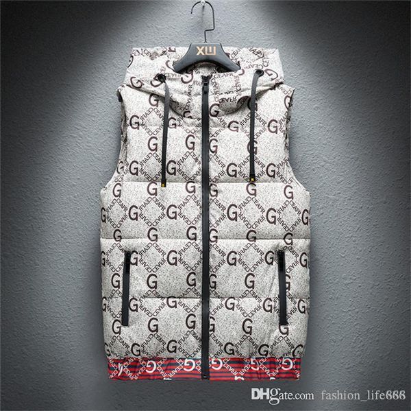 

2020 winter men hoodied zipper jacket jacket coat casual vests mens fashion vest male cotton-padded vestsa variety of styles, Black;white