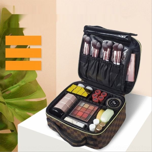 

cmq1b storage partition pattern multi bag portable case large makeup cosmetic nail professional cosmetic bag lattice embroidery case functio