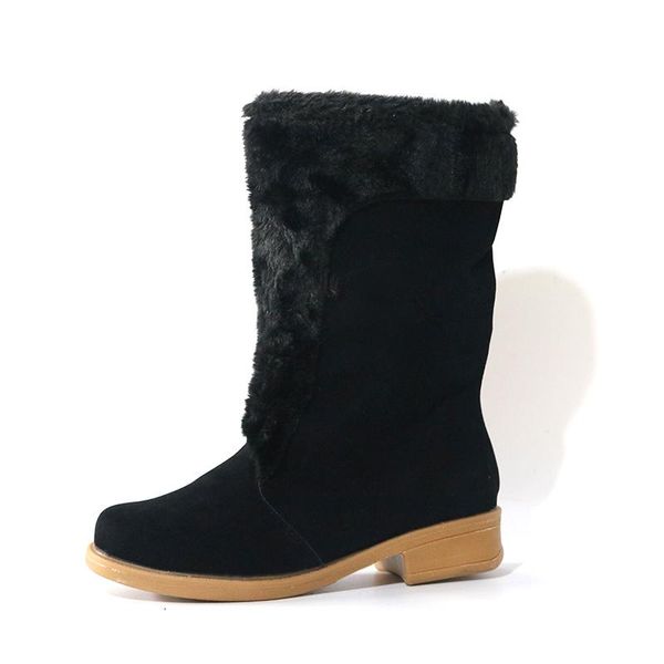 

new women's snow boots ladies winter fashion flock warm boots casual shoes women ankle short bootie slip-on outside botas, Black