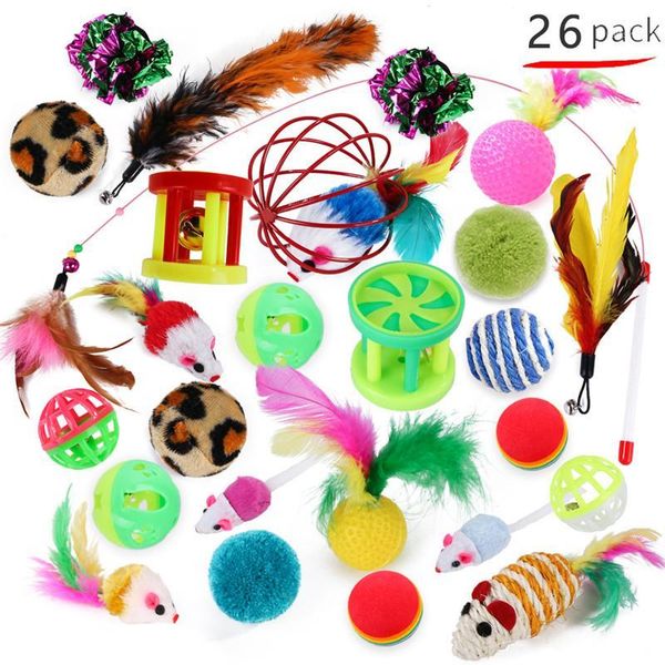 

cat toys set funny cat stick bell ball feather toy creative assorted interactive play toy for kittens1