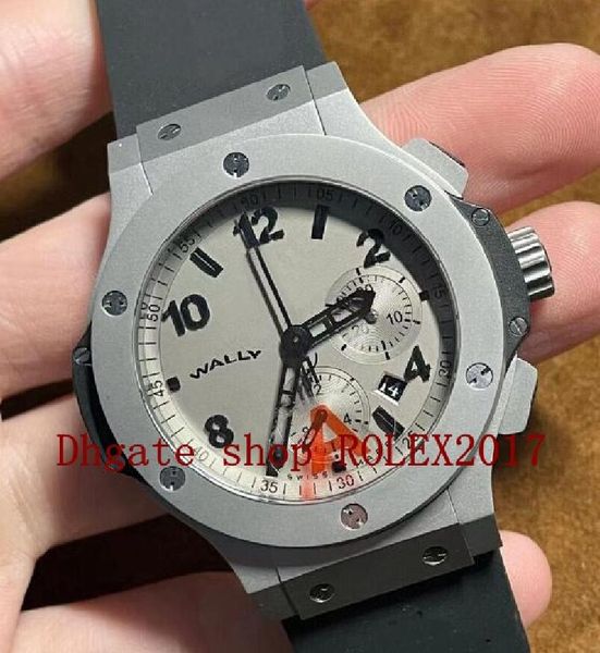 

12styles men's products quality chronograph eta 7750 movement automatic mens 316l waterproof sport dive 44mm rubber leather watches, Slivery;brown