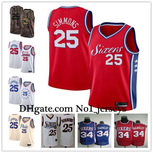 

пользовательские мужские женские молодежи филадельфия 76ers. 25 бен симмонс 34 чарльз черный серый красный обратную связь с баскетболом, Black;red