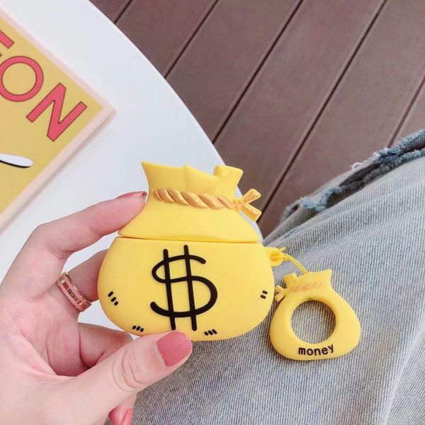 

мода airpods1 / 2 беспроводная гарнитура bluetooth защитный чехол airpods кошелек lanyard силиконовые симпатичный мини ins гарнитура soft пр