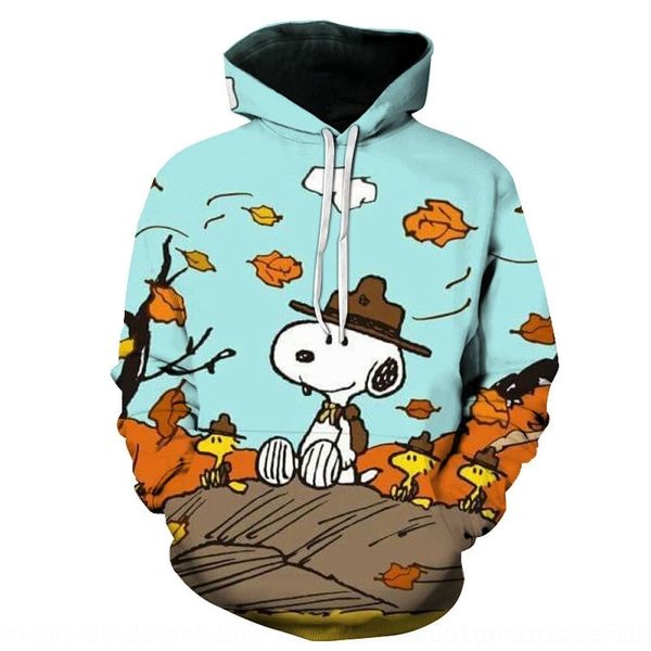 

iho9e hoodie spring and autumn 2020 pullover snoopy printing digital 3d pullover casual sweater hoodie dbsho, Black