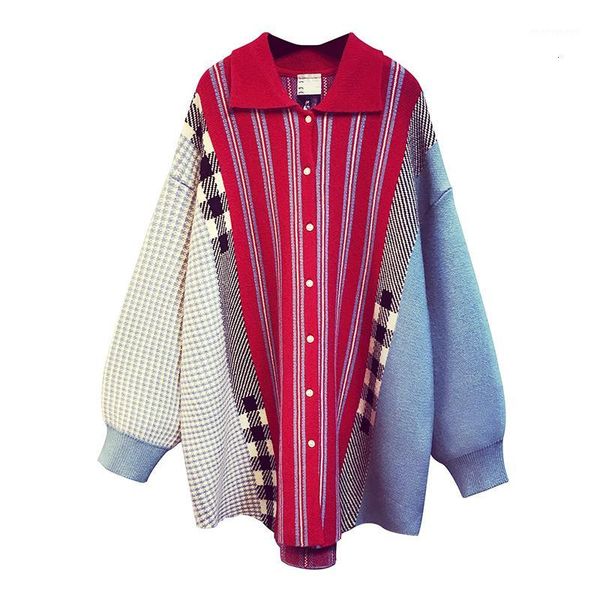 

tvvovvin 2020autumn and winter new korean style cardigan sweater coats women striped wild ladies sweaters women's clothing z0031, White