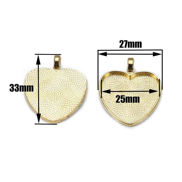 

10pcs/lot 25mm heart-shaped pendant cabochon base setting cameo findings for diy jewelry making supplies 10pcs/lot 25mm q jlloon, Black