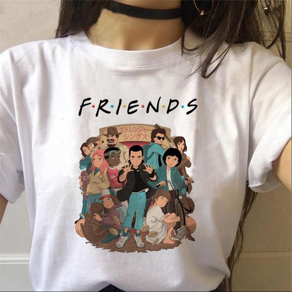 

stranger things 3 t shirt 2021 summer women tshirt harajuku 90s gothic female clothing femme streetwear, White