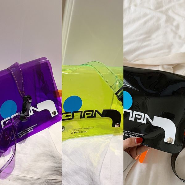 

прозрачный пластиковый тоу мина baoplastic пвх мессенджер корейской моды 2020 новый лазер бич женщин мешка желе мешок em8vm