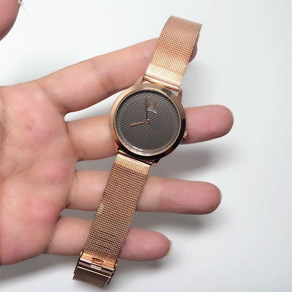 

watch lady fashion temperament mesh belt quartz watch, Slivery;brown