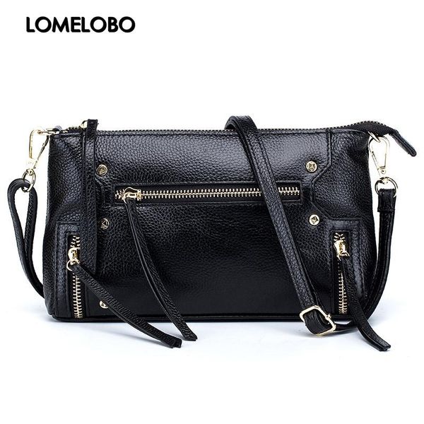 

lomelobo fashion ladies motocycle shoulder bag all-match genuine leather messenger bag women's small handbags hbl605