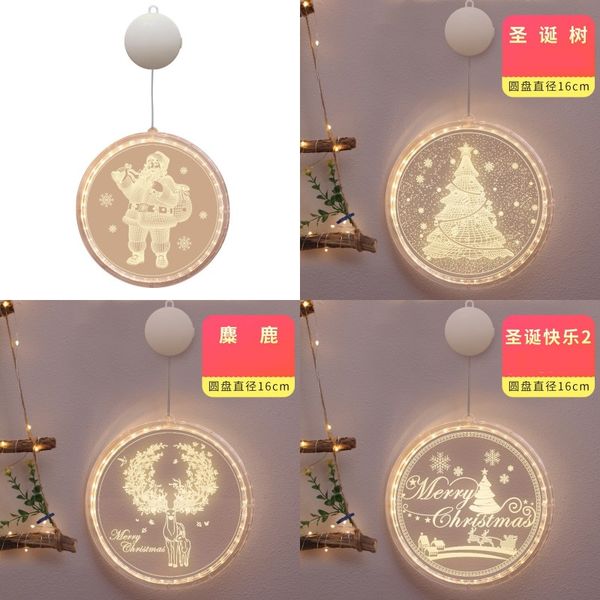 

merry christmas word lamp string decorate the christmas tree elk reindeer pattern coloured lights with hanging ring 19cy j2